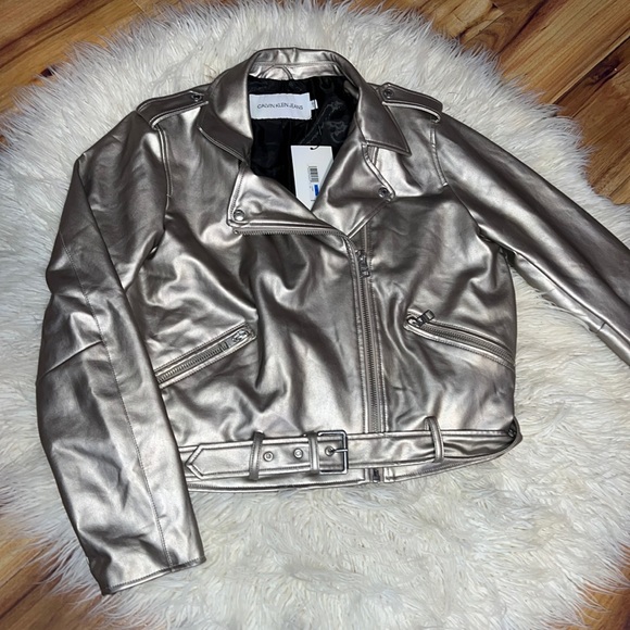 Calvin Klein Jackets & Blazers - Calvin Klein Pewter Moto Jacket NWT